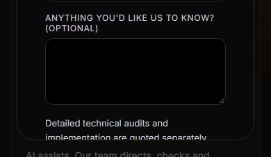 The same part of the free-review dialog after the change: the Quick summary control is hidden and the text about detailed audits is fully visible.
