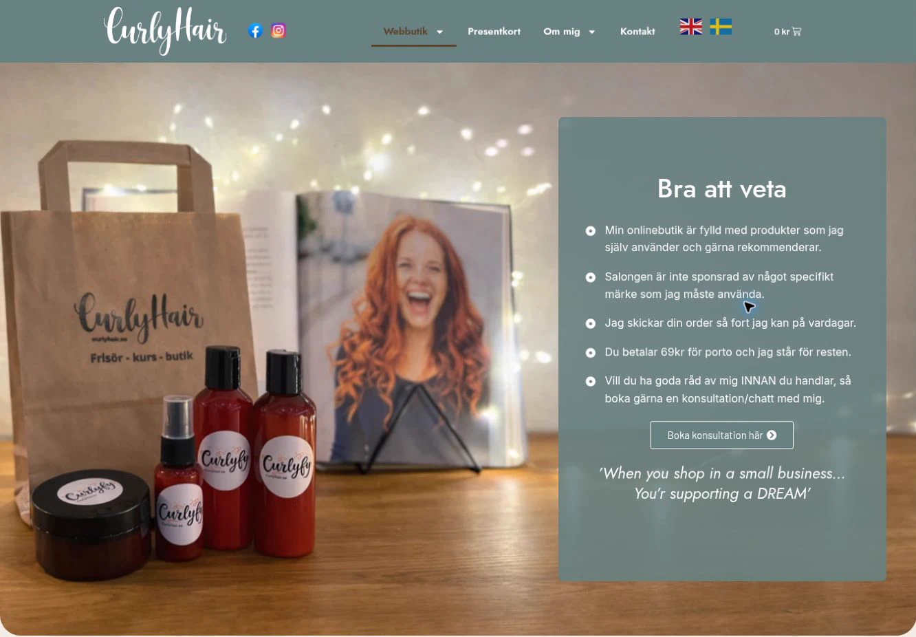 CurlyHair online shop introduction and haircare product photography