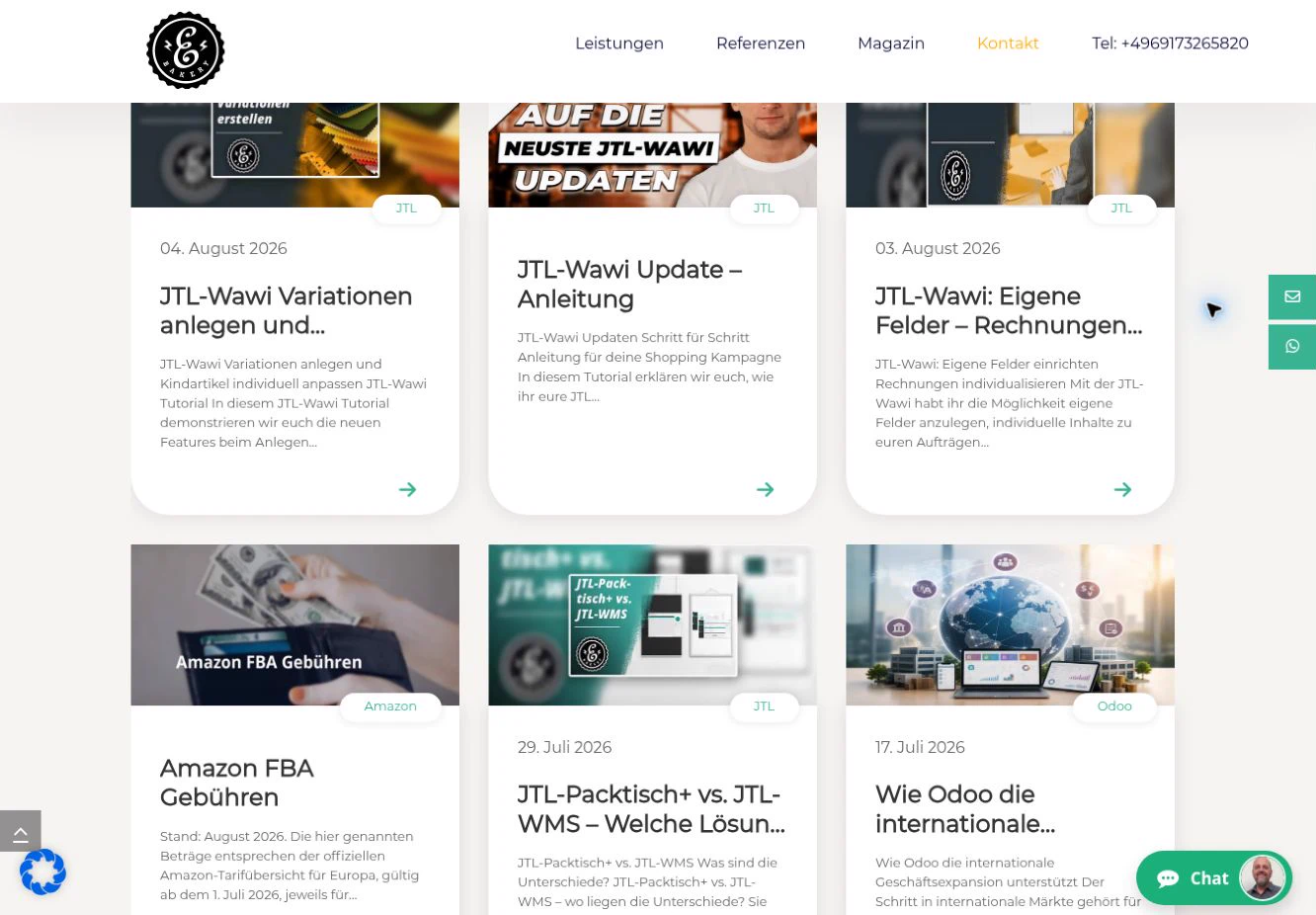 Article listings within the eBakery magazine
