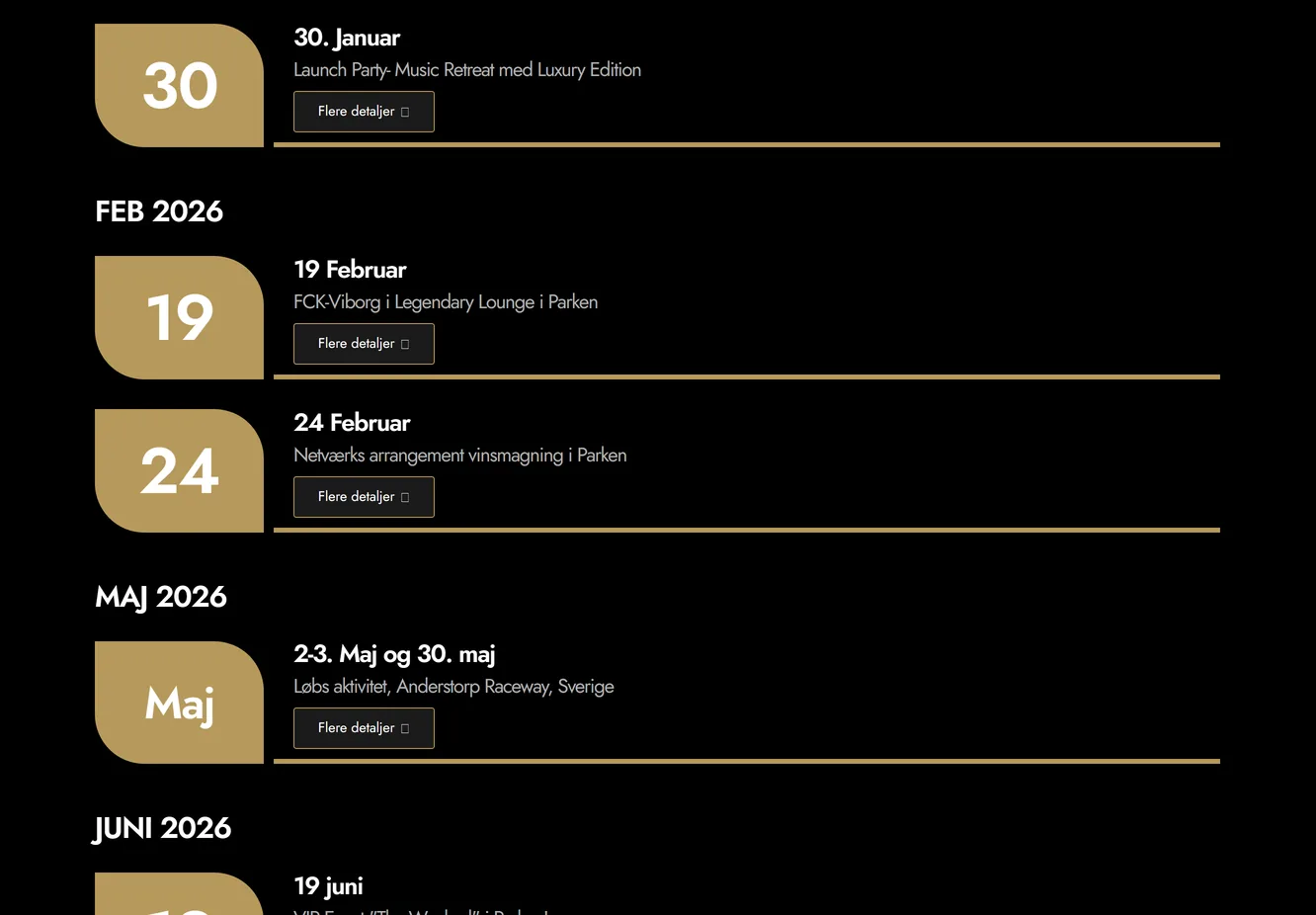 The Gran Turismo Travel club page with its events calendar