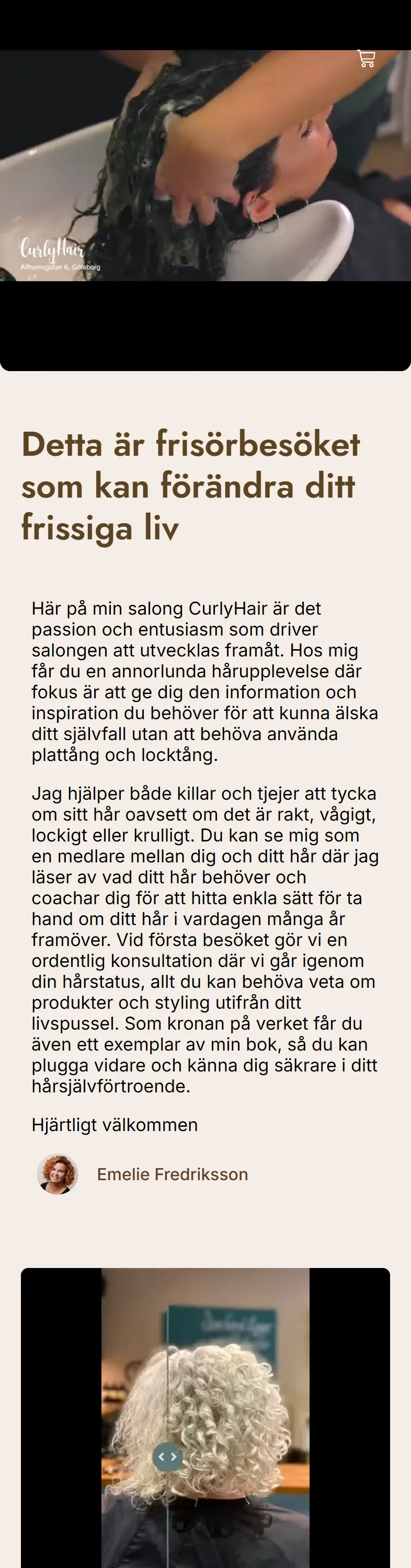CurlyHair mobile homepage, part 2 of 7