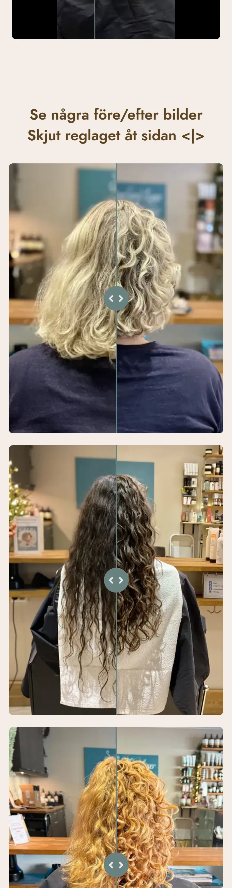 CurlyHair mobile homepage, part 3 of 7
