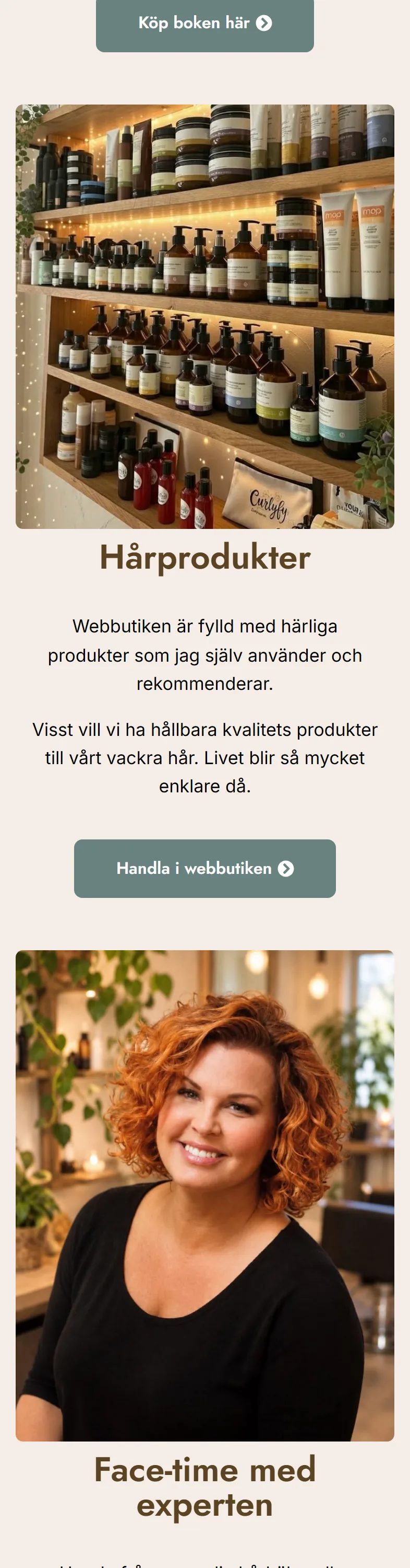 CurlyHair mobile homepage, part 5 of 7