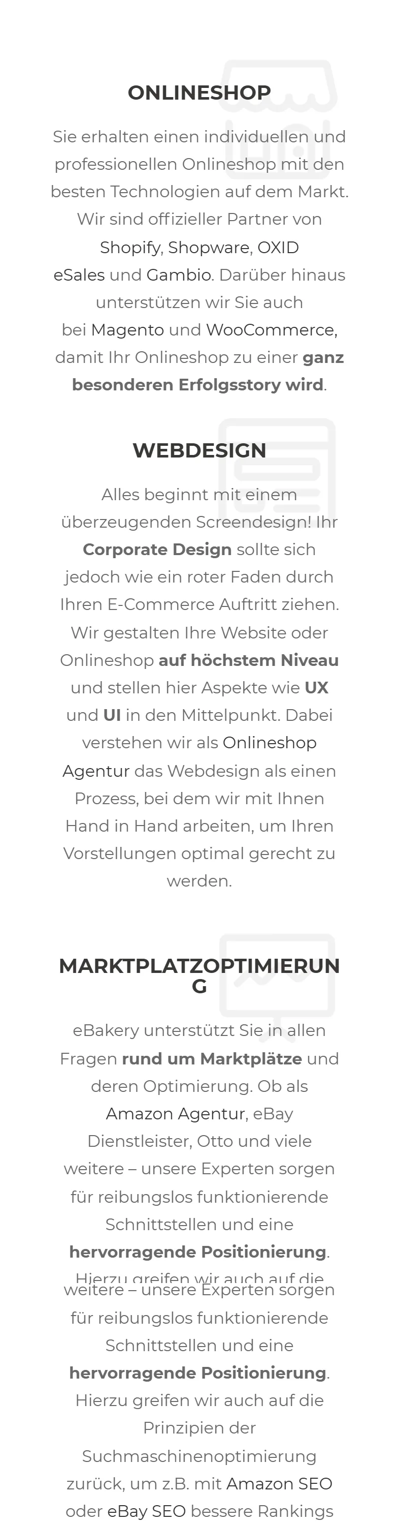 eBakery mobile homepage, part 4 of 11