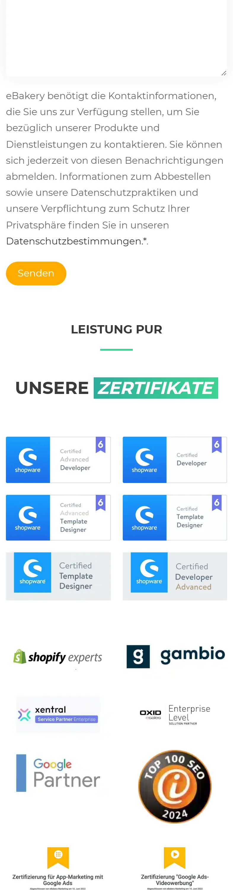 eBakery mobile homepage, part 9 of 11