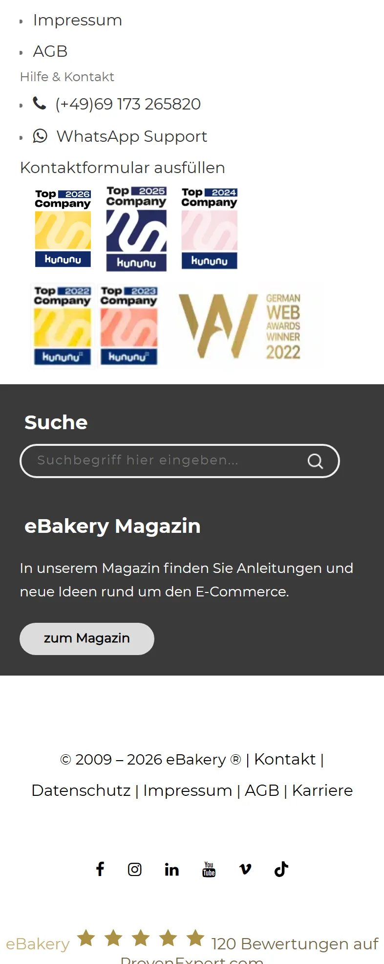 eBakery mobile homepage, part 11 of 11