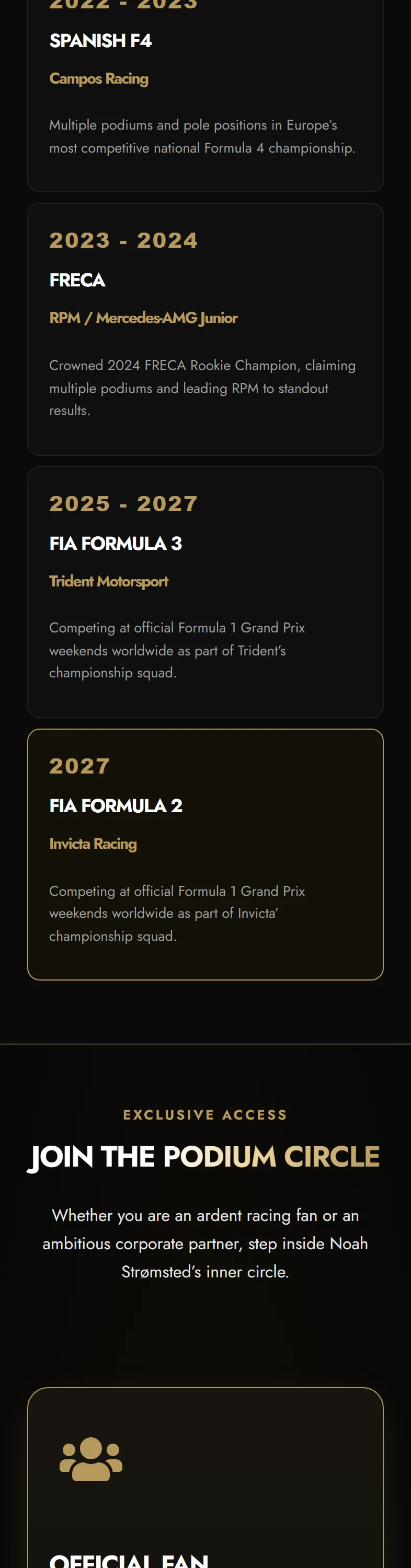 Podium Community mobile homepage, part 6 of 9