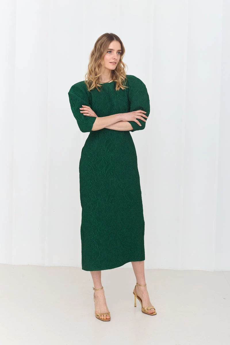UNDRESS emerald green midi dress