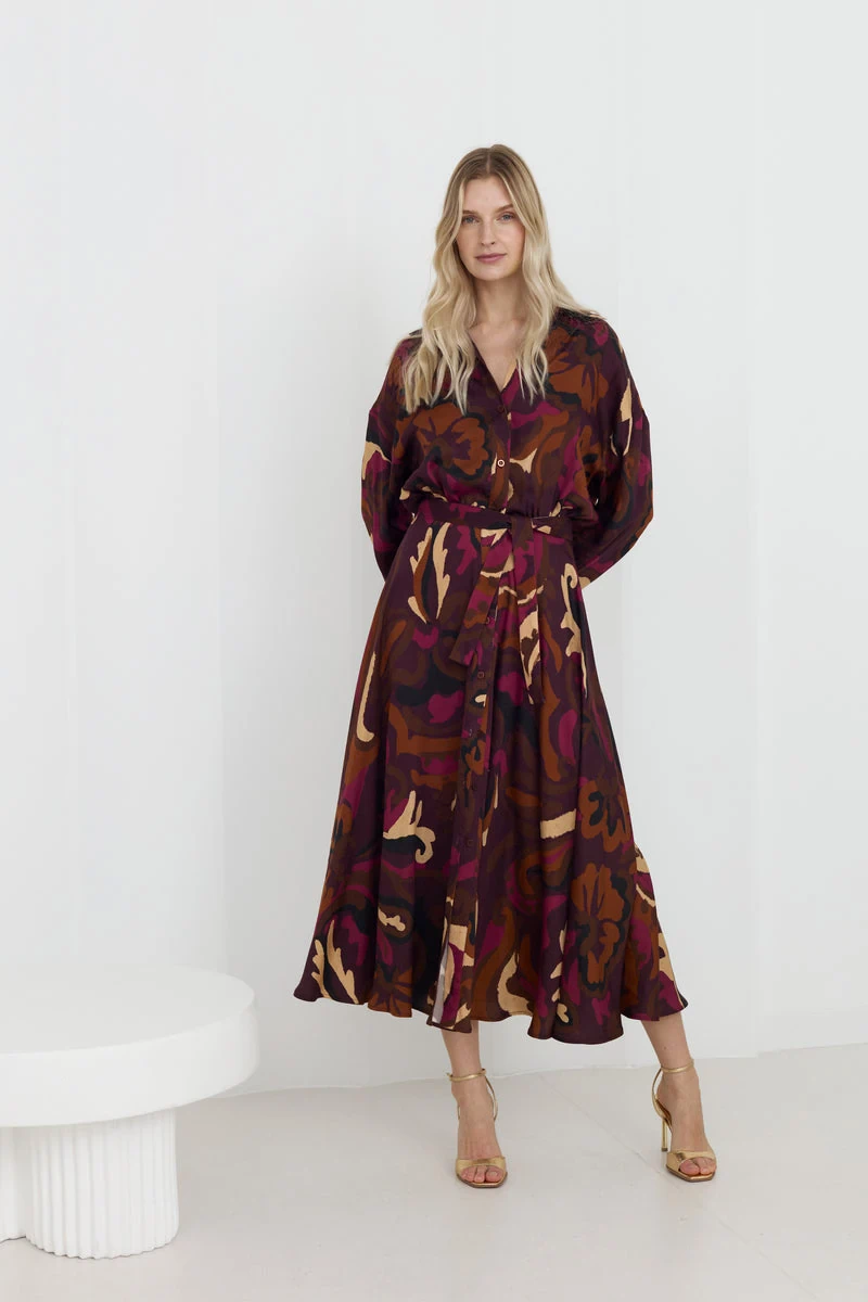 UNDRESS patterned midi dress