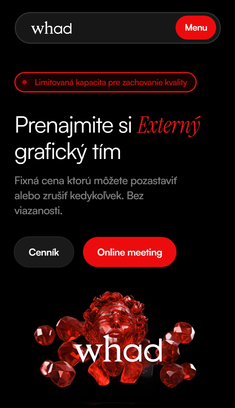 WHAD homepage on a phone, first screen: the agency’s own website